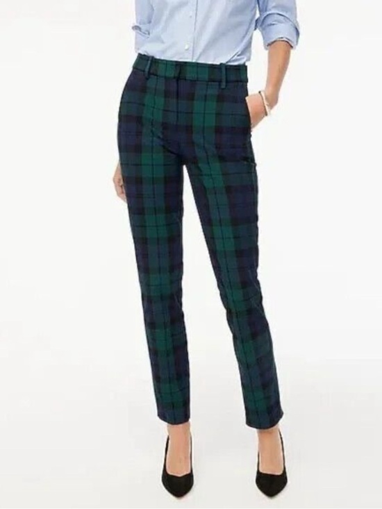 J. Crew Pants - JCrew Ruby Plaid Green Pant - Size 0